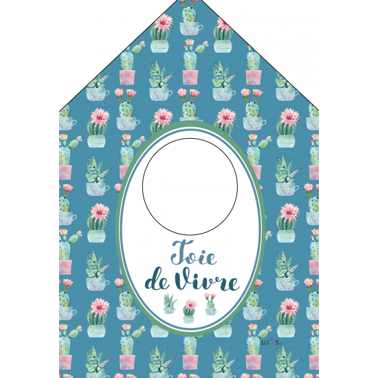 Joie de vivre , clothe line pin Bag, made of Polyester, 10'15" x 19'3" with the ring.    