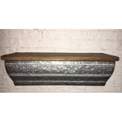 Shelf/ Metal Galvanized/Wood 56,5x18x17,5cm