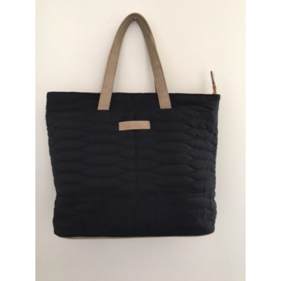 Black bag/Sac Matelassé Karine Noir & Beige /Sac à main / 44x12x33cm