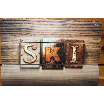 Decorative Wood Wall Art/ Ski /24x36x1.8CM