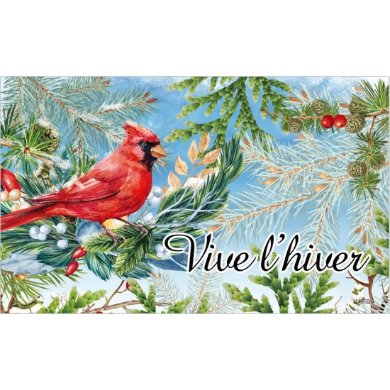 Tapis décoratifs 30" x 18"Cardinal en Hiver